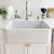 Reversible single bowl fireclay kitchen sink with plain front apron