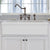 42" large reversible double bowl fireclay kitchen sink: beveled, 2" lip front apron