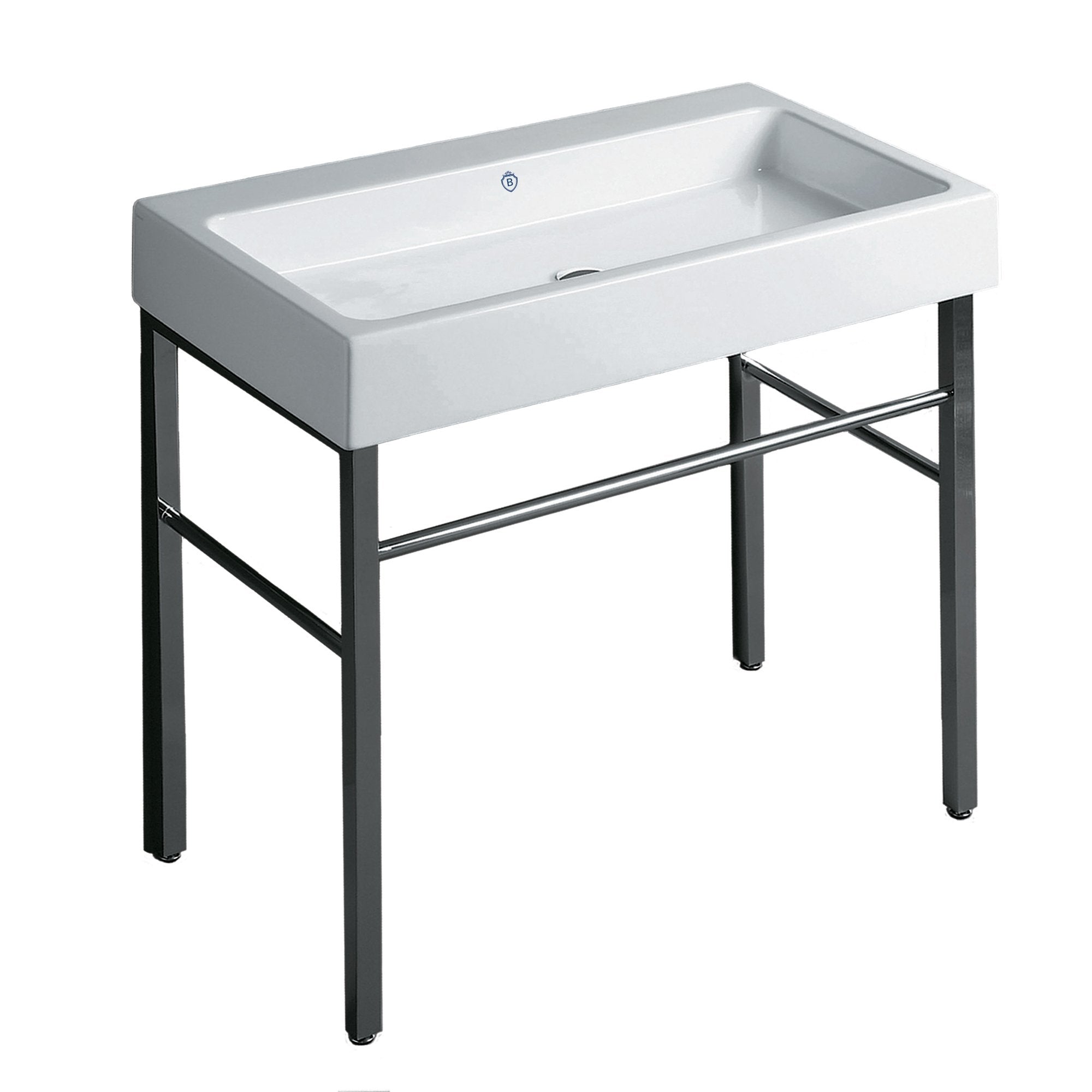 Britannia Large Rectangular Sink Console with Front towel Bar