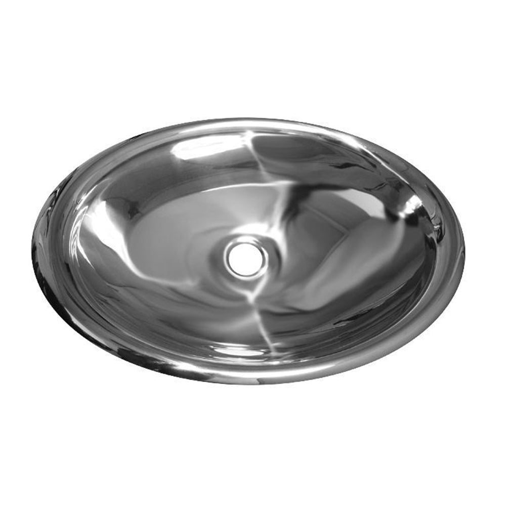 Noah's Collection 22" Mirrored Stainless Steel Drop-In Bathroom Basin