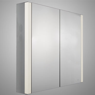 Musichaus Double Mirrored Door Medicine Cabinet with USB, SD Card, Blu -  Whitehaus Collection