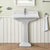 Traditional Pedestal with Large Rectangular Bowl, Backsplash, Dual Soap Ledges, Decorative Trim and Overflow