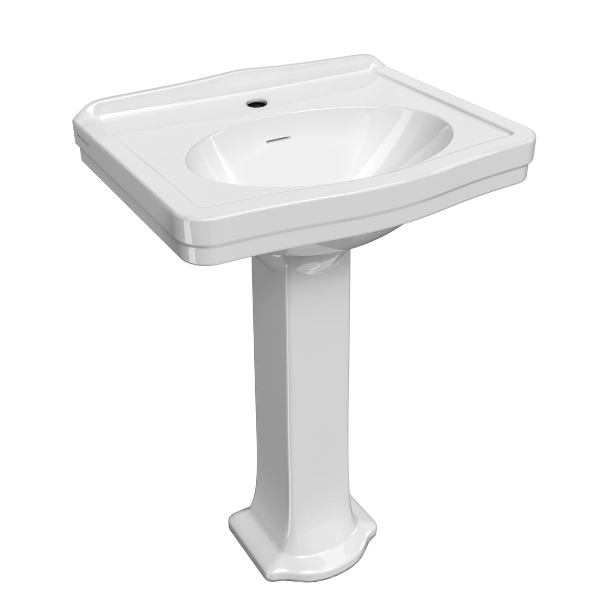 23&quot; Traditional Pedestal Sink with an Integrated Oval Bowl, Low-Rise Backsplash and Overflow
