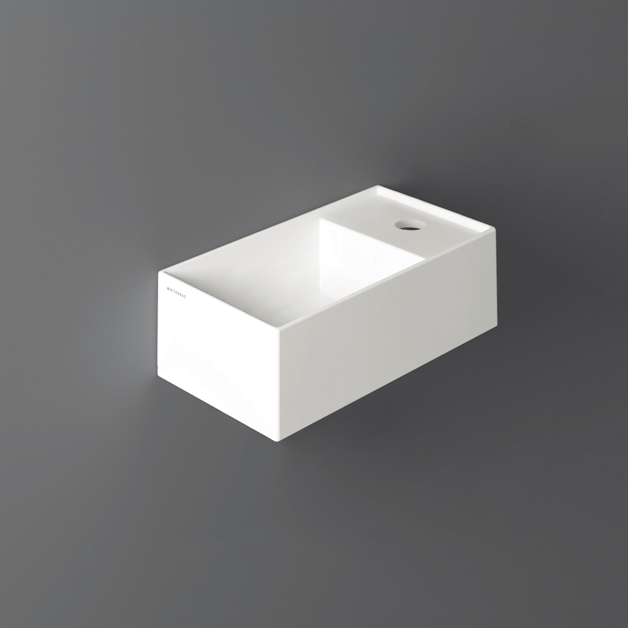 Rectangular Wall Mount Basin With Right Faucet Drilling