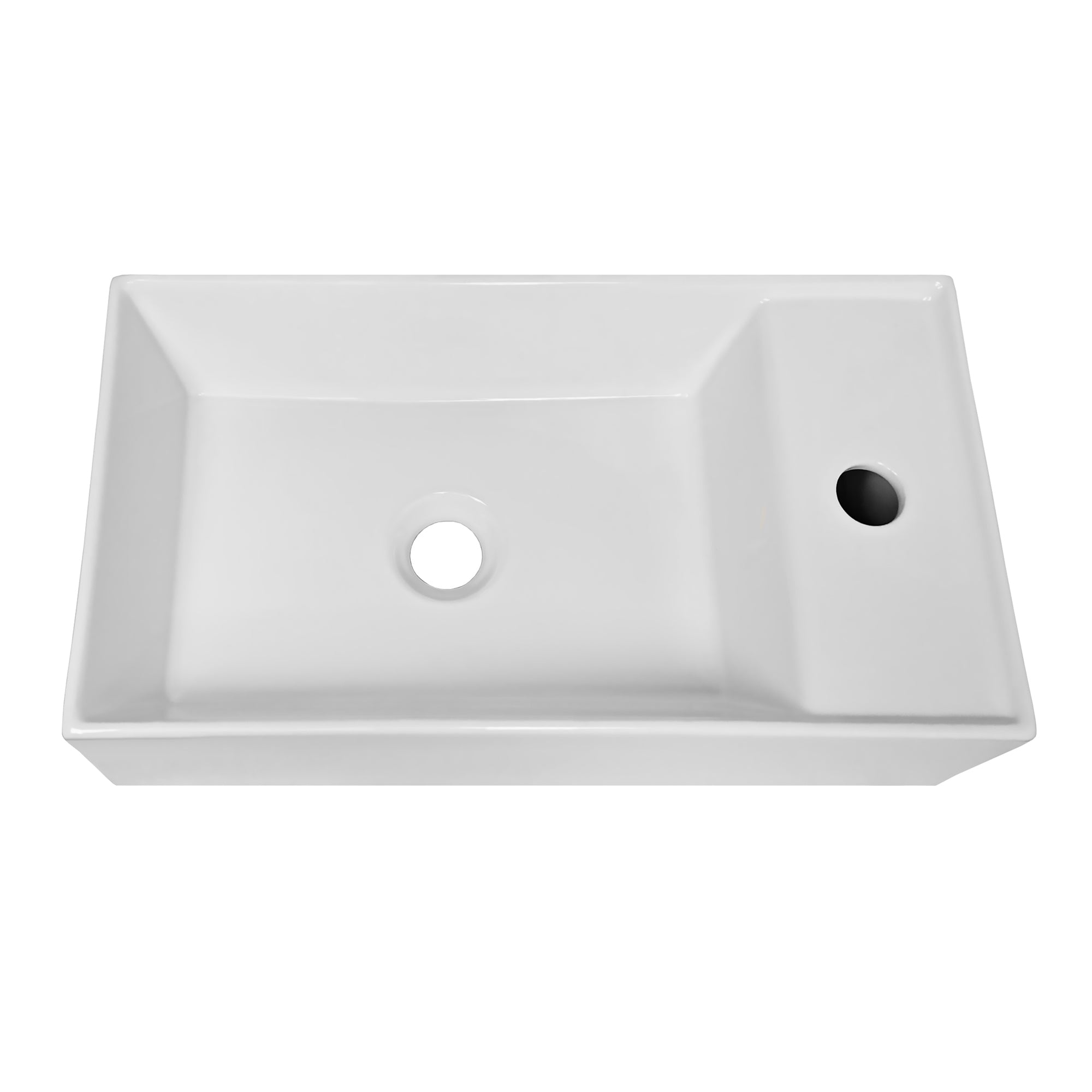 Rectangular Wall Mount Basin With Right Faucet Drilling