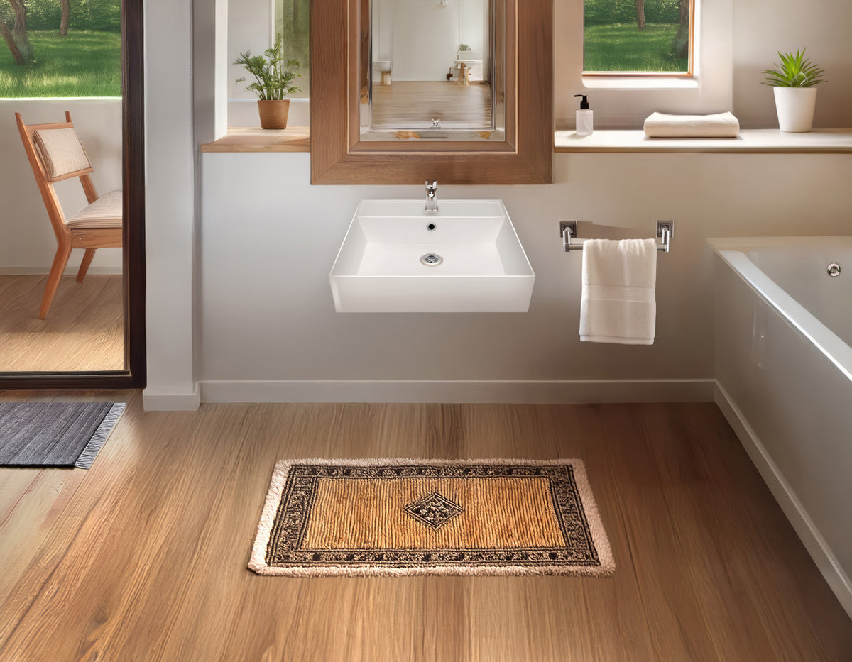 Rectangular Wall Mount Basin with Faucet Drilling Options and Overflow