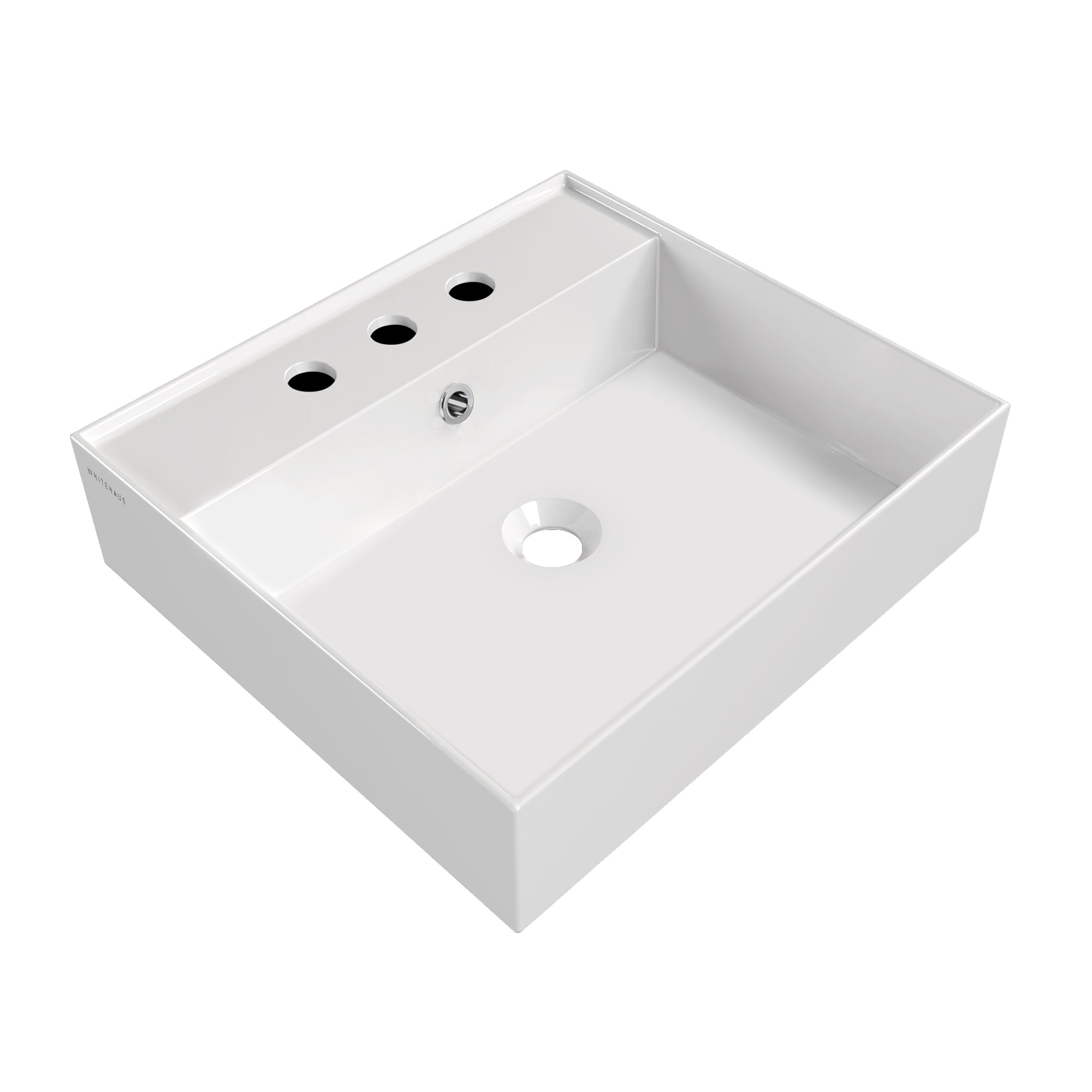 Rectangular Wall Mount Basin with Faucet Drilling Options and Overflow