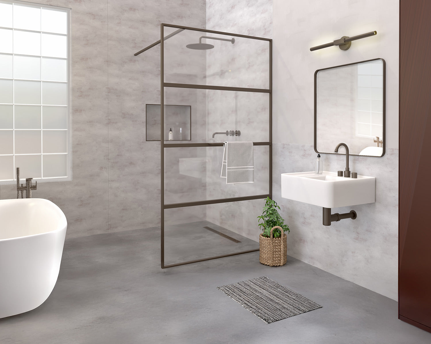 Rectangular Wall Mount Basin with Faucet Drilling Options and Rear Center Drain Location