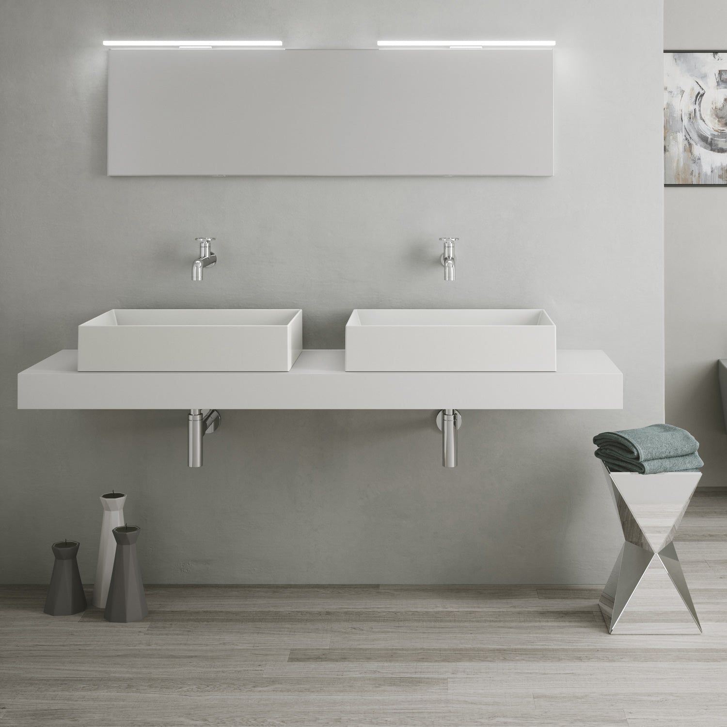 Large Rectangular Above Mount Basin/ Vessel Sink