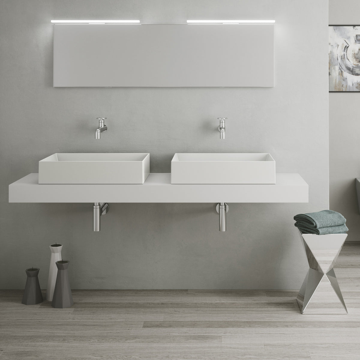 Large Rectangular Above Mount Basin/ Vessel Sink