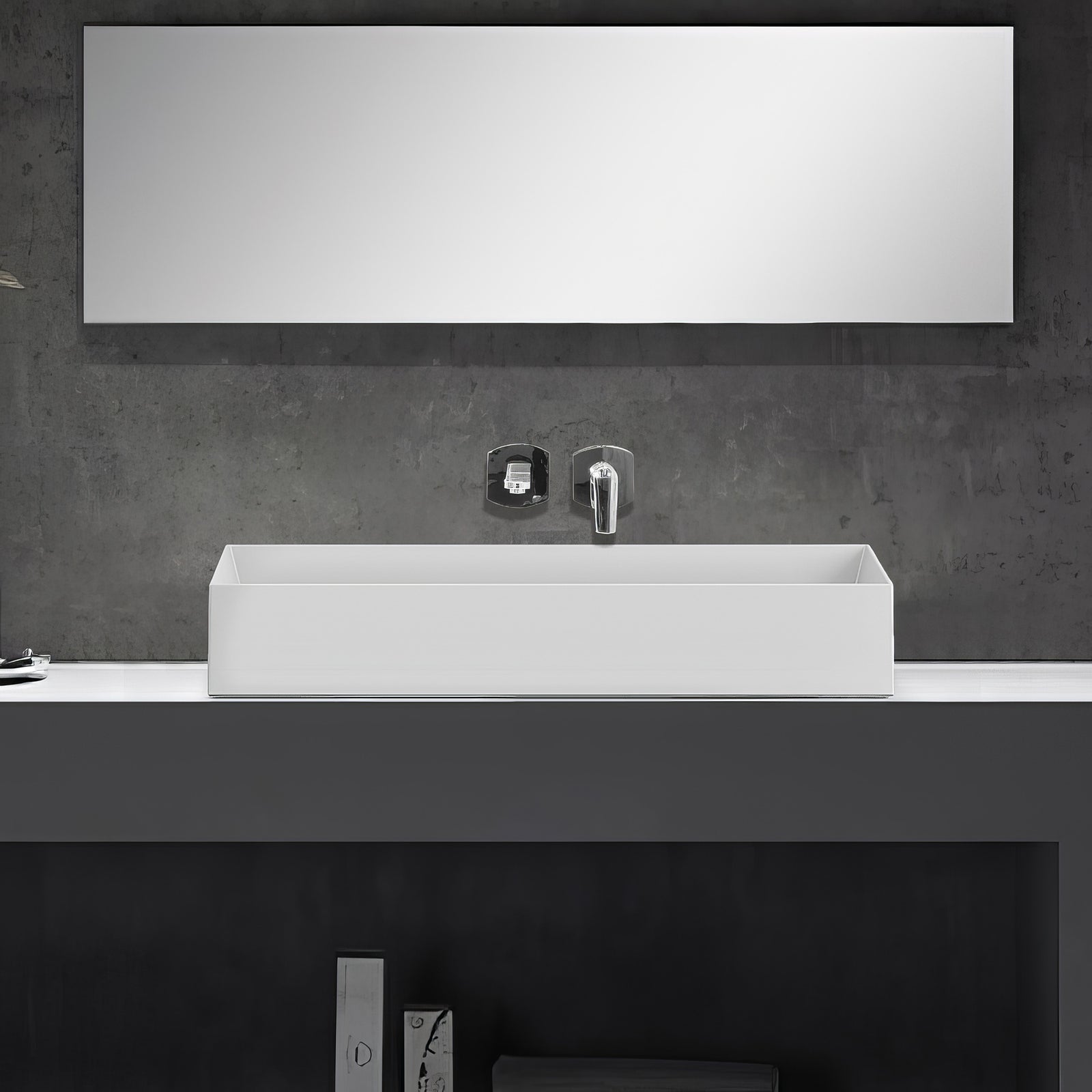 31" Large Rectangular Above Mount Basin/Vessel Sink