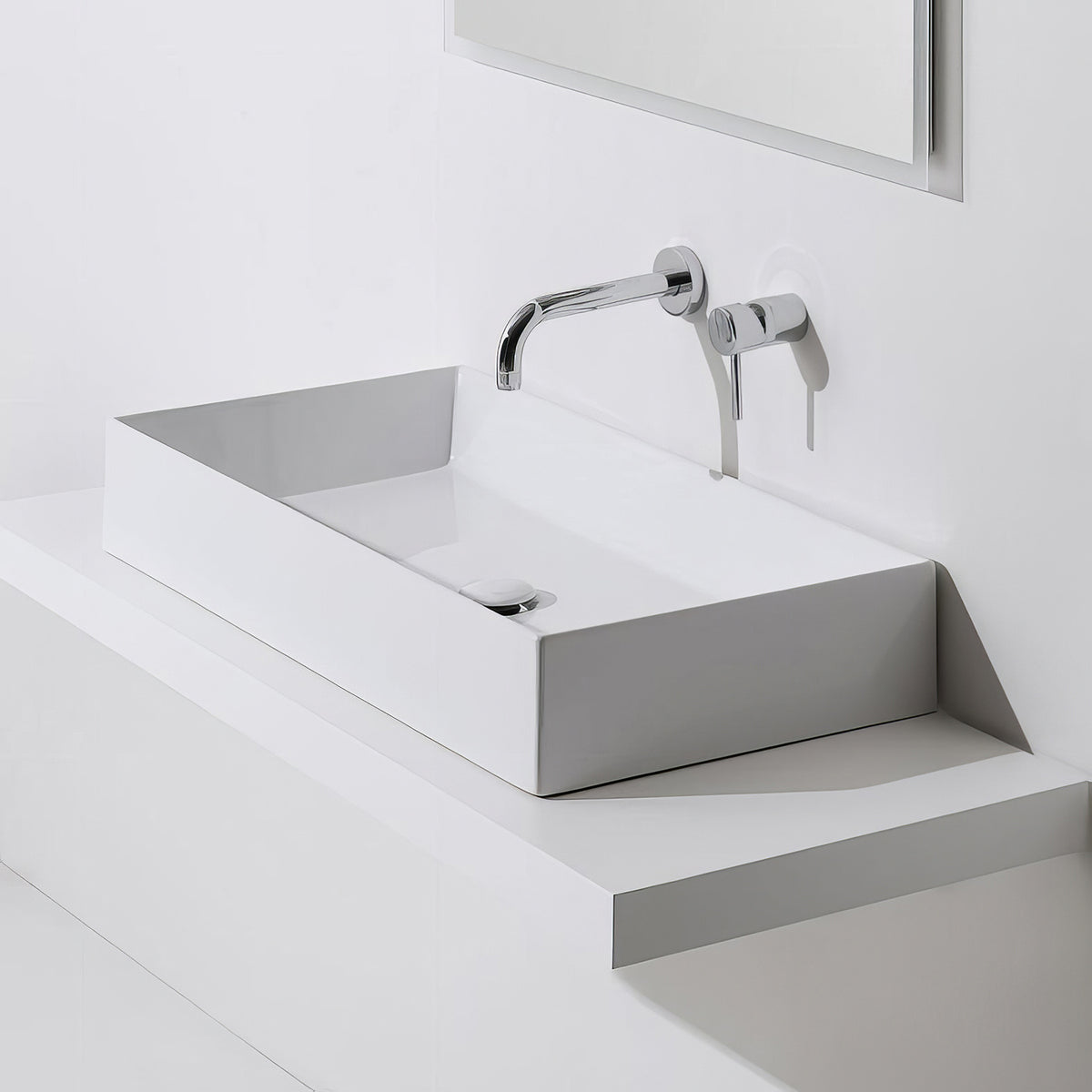 Large Rectangular Above Mount Basin/ Vessel Sink