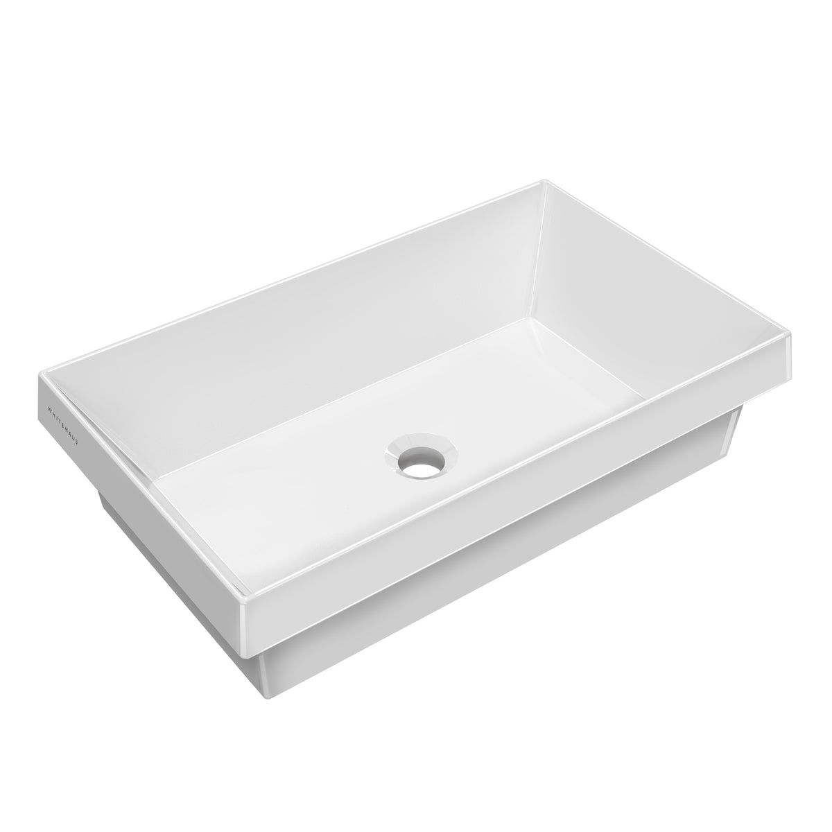 Rectangular Semi-Recessed Basin with Center Drain Location