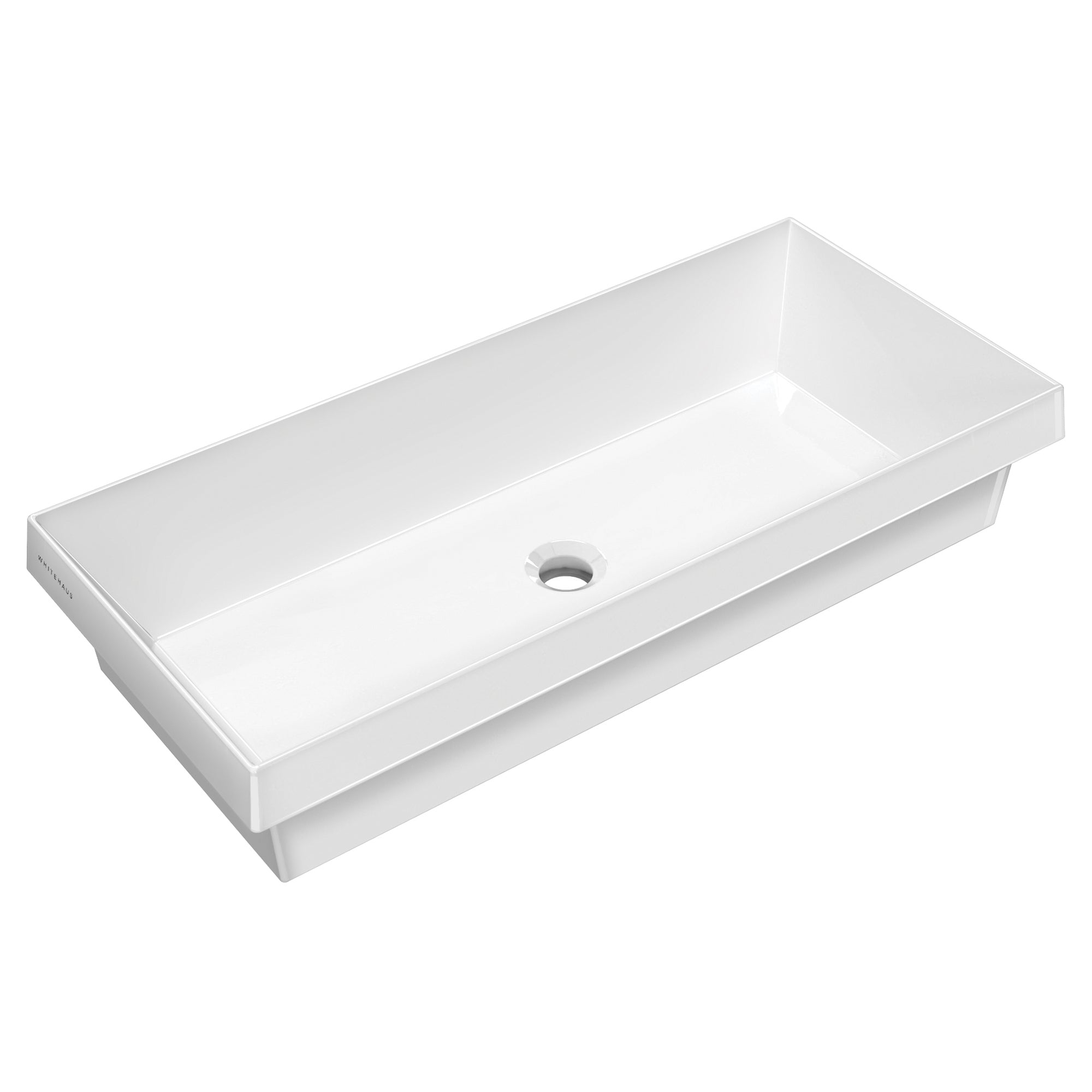 Rectangular Semi-Recessed Basin with Center Drain Location