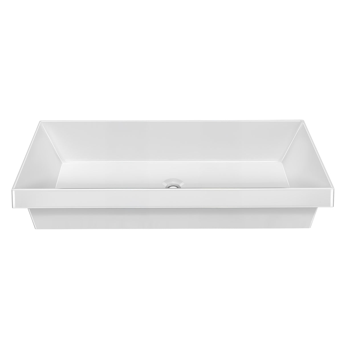 Rectangular Semi-Recessed Basin with Center Drain Location