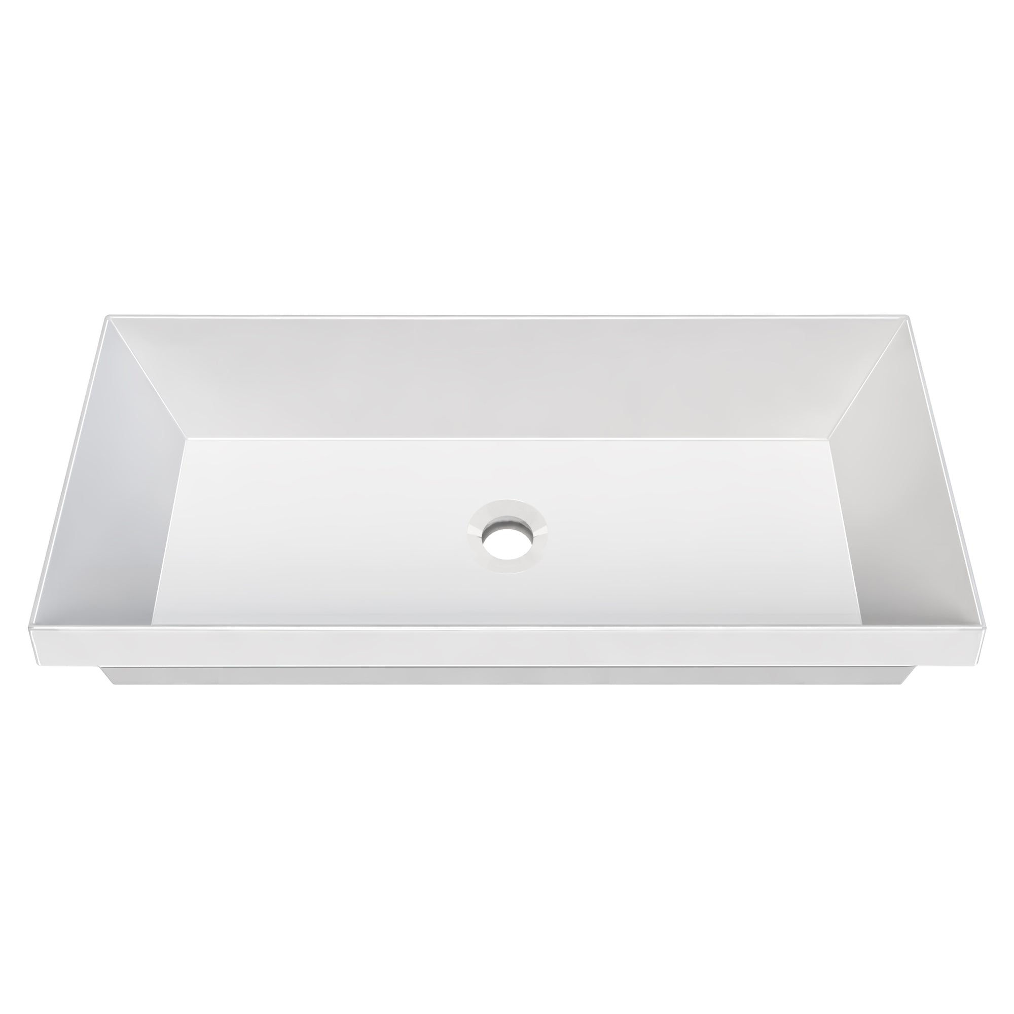 Rectangular Semi-Recessed Basin with Center Drain Location