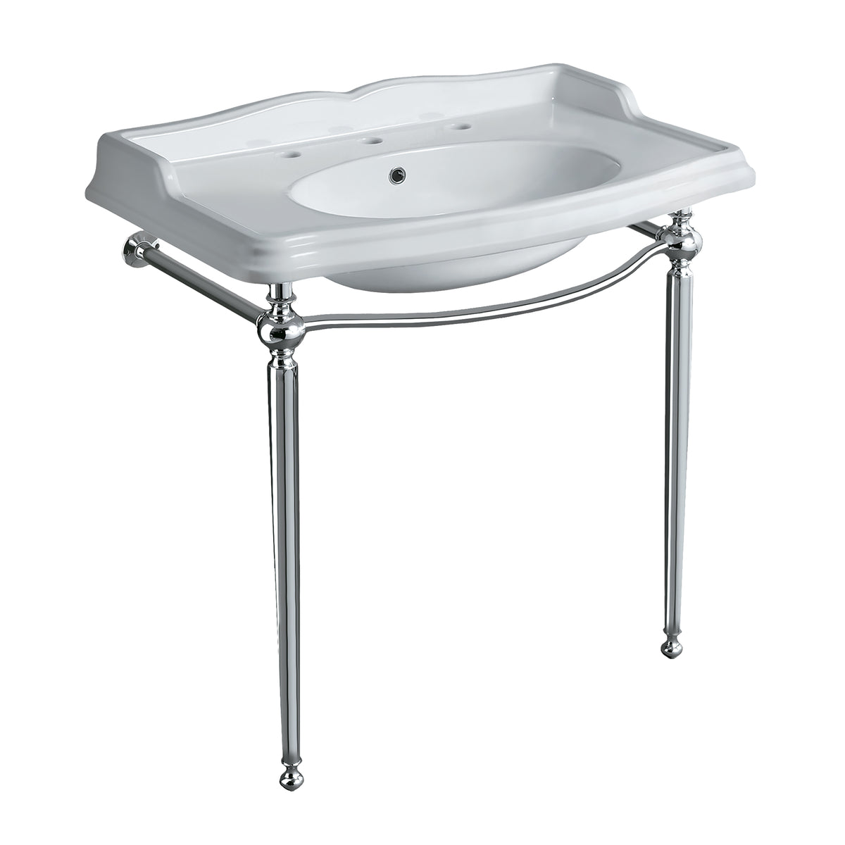 35&quot; Large Rectangular Wall Mount Console Sink with Front Towel Bar