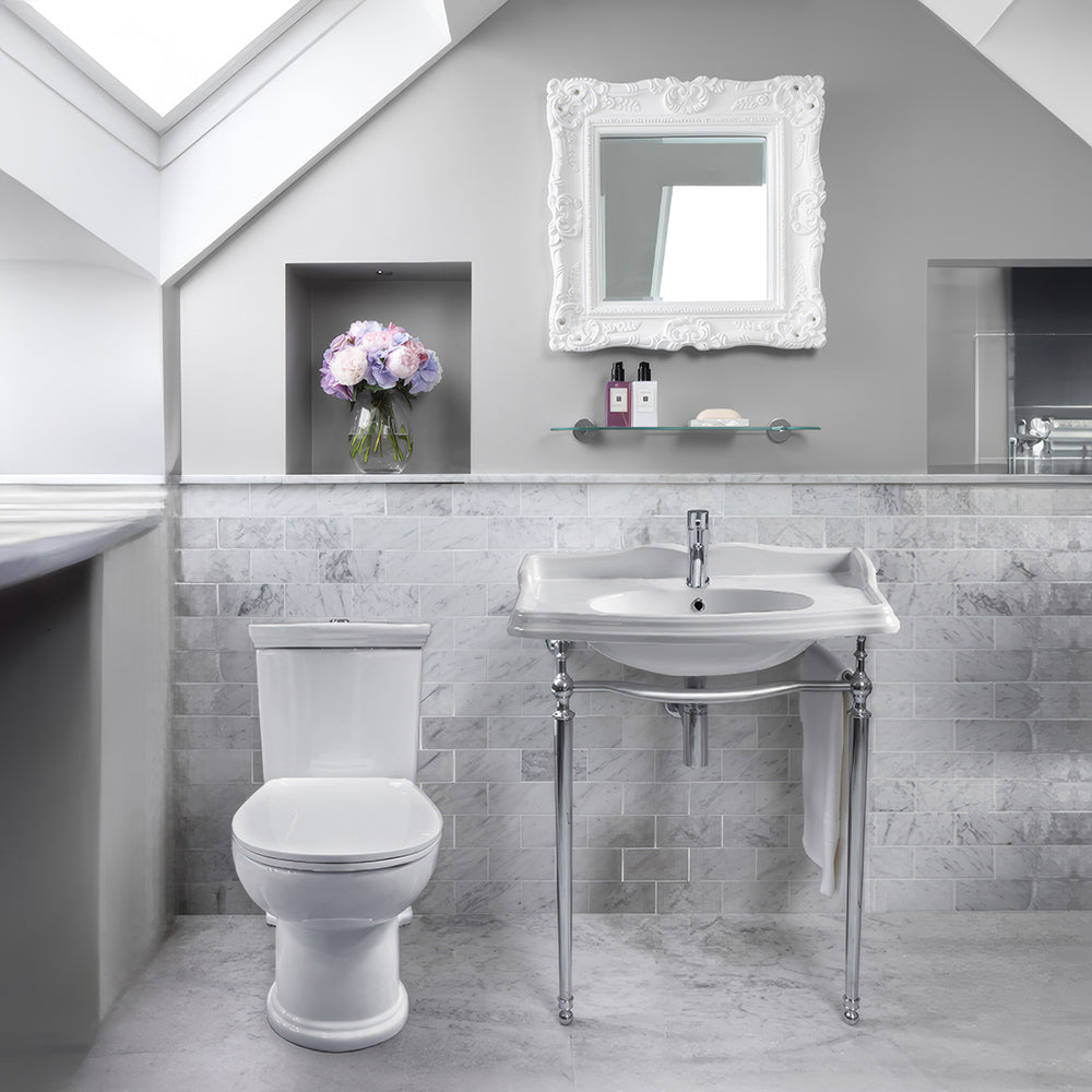 35" Large Rectangular Wall Mount Console Sink with Front Towel Bar