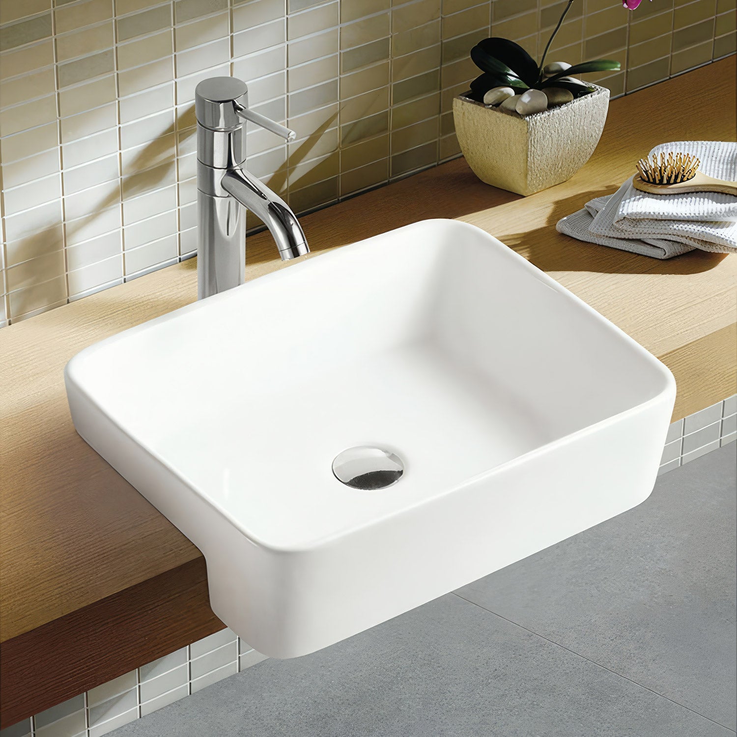 22" Rectangular Above Mount Basin