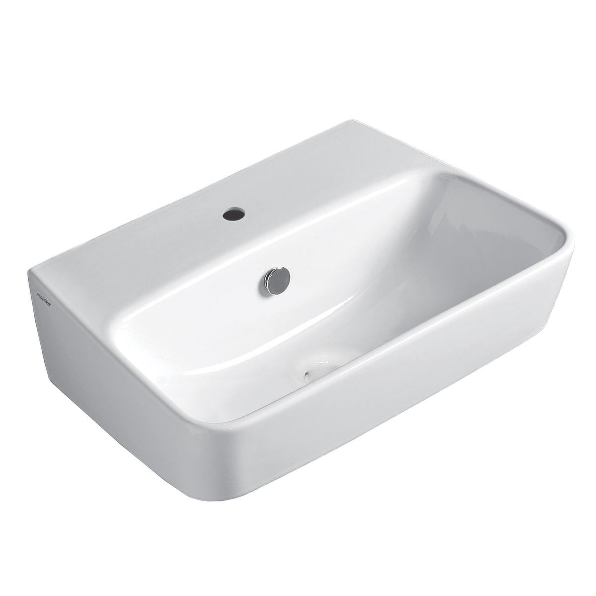 23&quot; Rectangular Wall Mount Basin With Single Faucet Drilling and Overflow