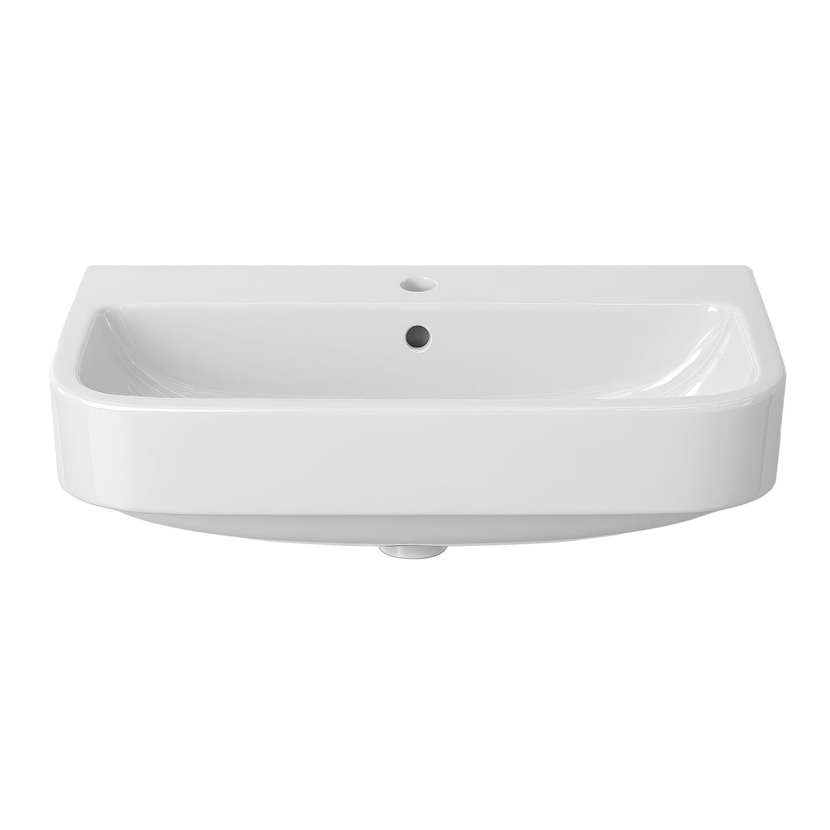 23&quot; Rectangular Wall Mount Basin With Single Faucet Drilling and Overflow