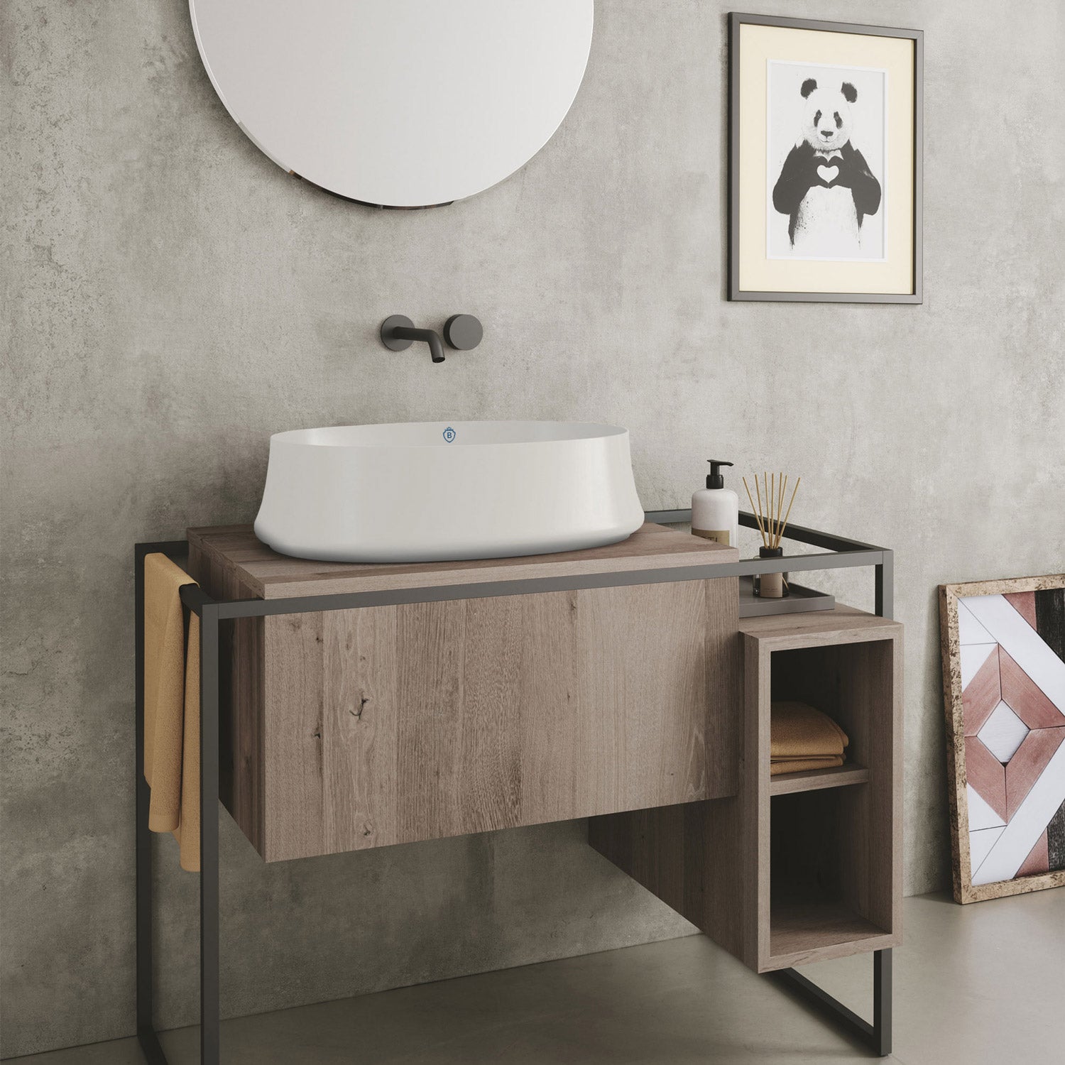 Above Mount/ Vessel Lavatory Basin With Center Drain Location