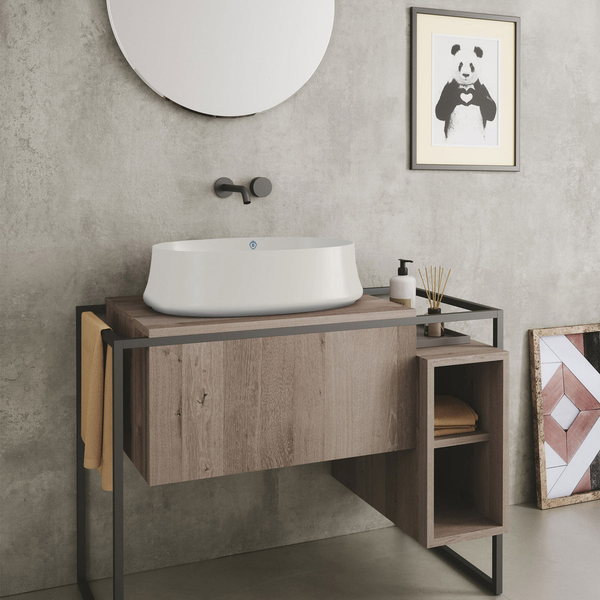 Above Mount/ Vessel Lavatory Basin With Center Drain Location