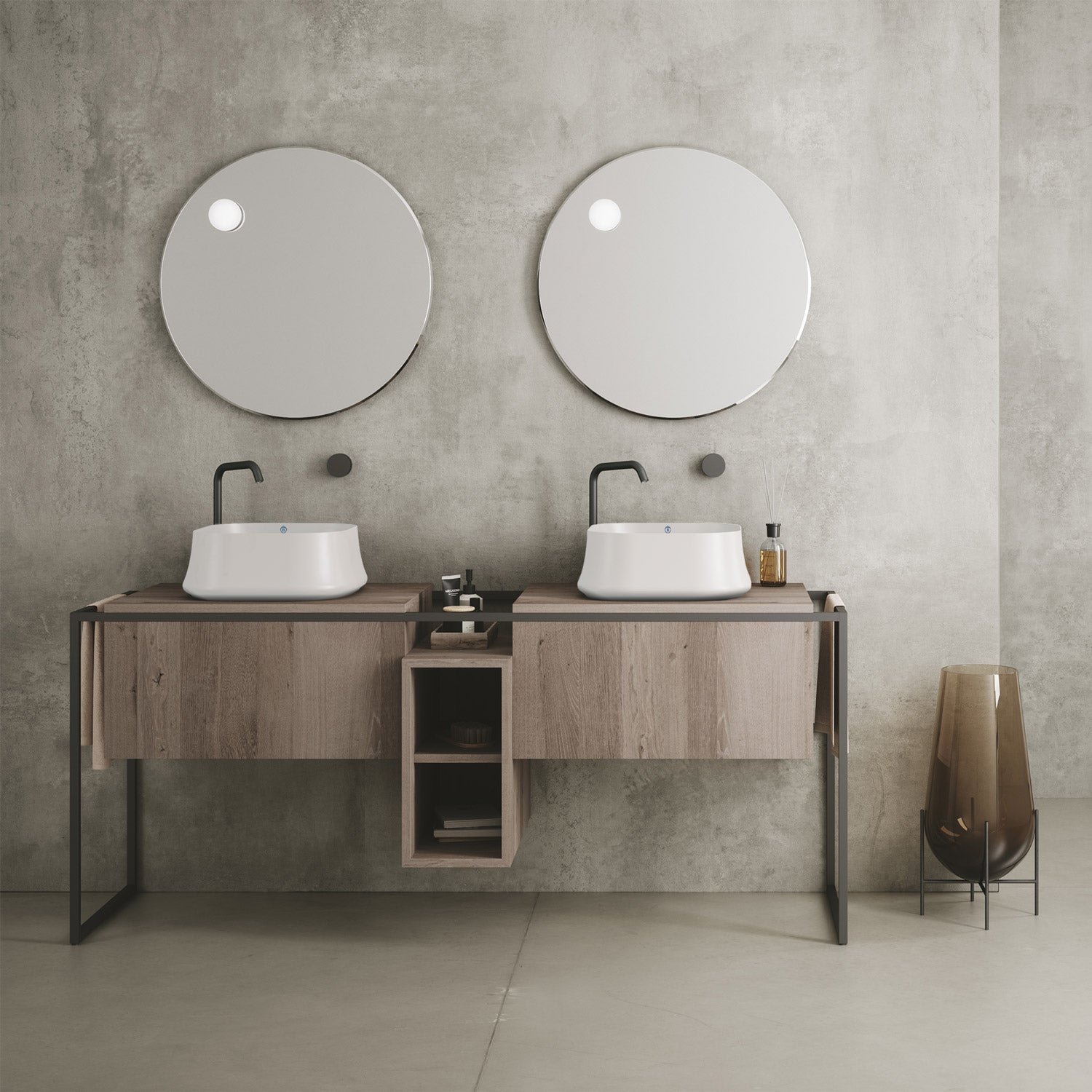 Above Mount/ Vessel Lavatory Basin With Center Drain Location