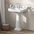 Traditional Pedestal with Large Rectangular Bowl, Backsplash, Dual Soap Ledges and Overflow