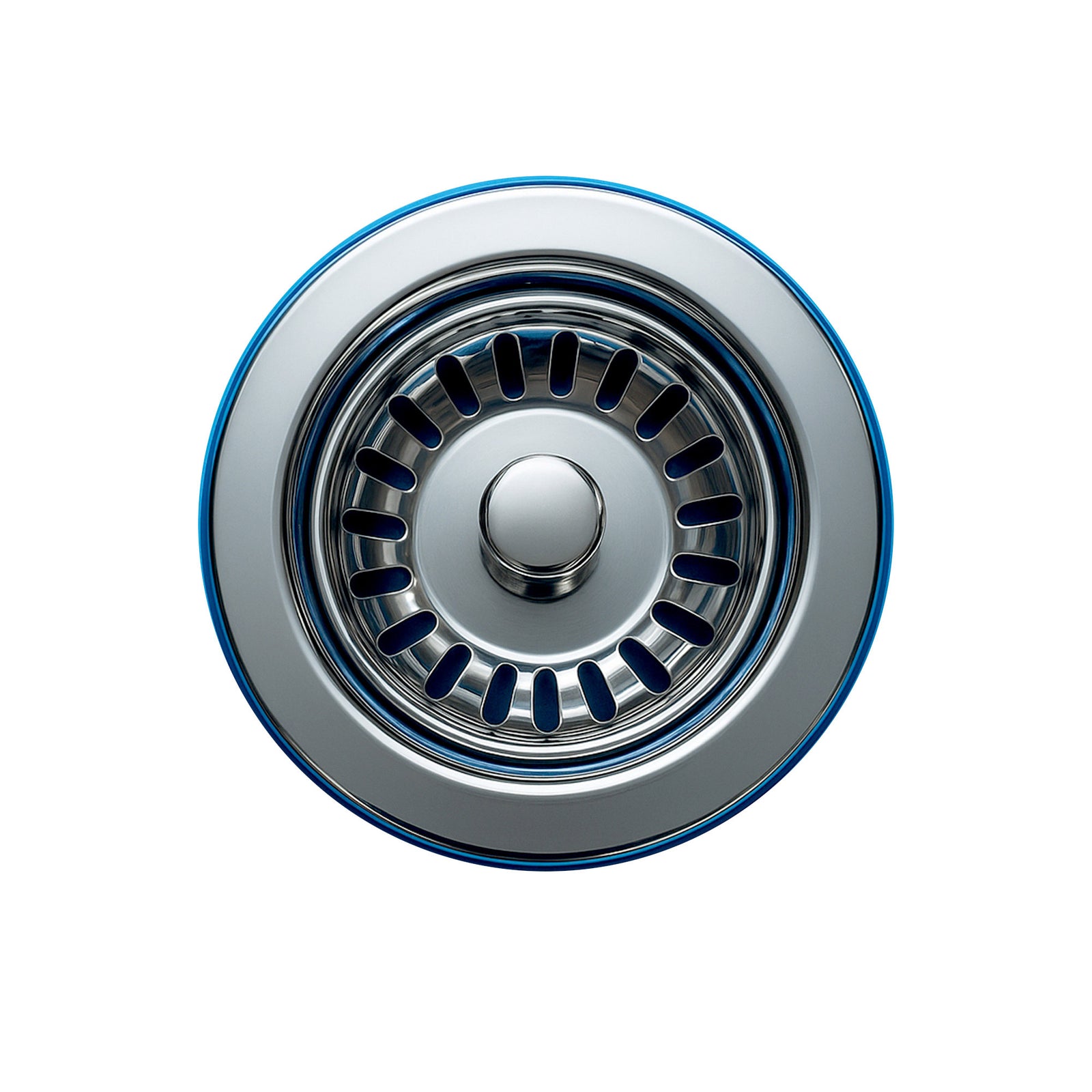 2-1/2" Basket strainer with lift stopper in polished finish