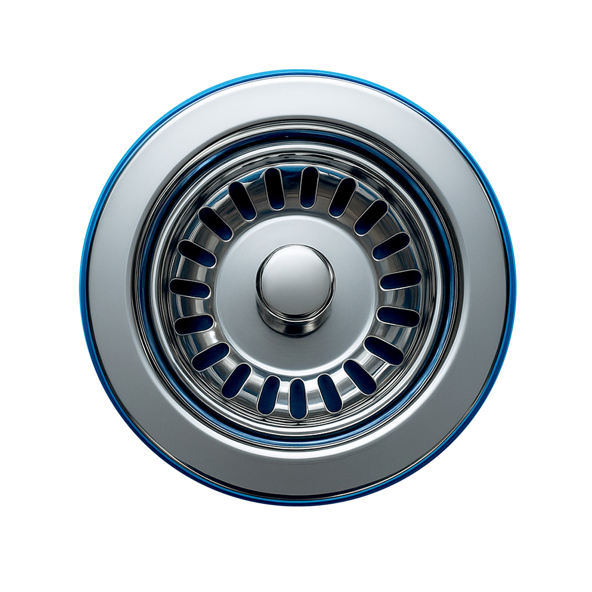 2-1/2" Basket strainer with lift stopper in polished finish