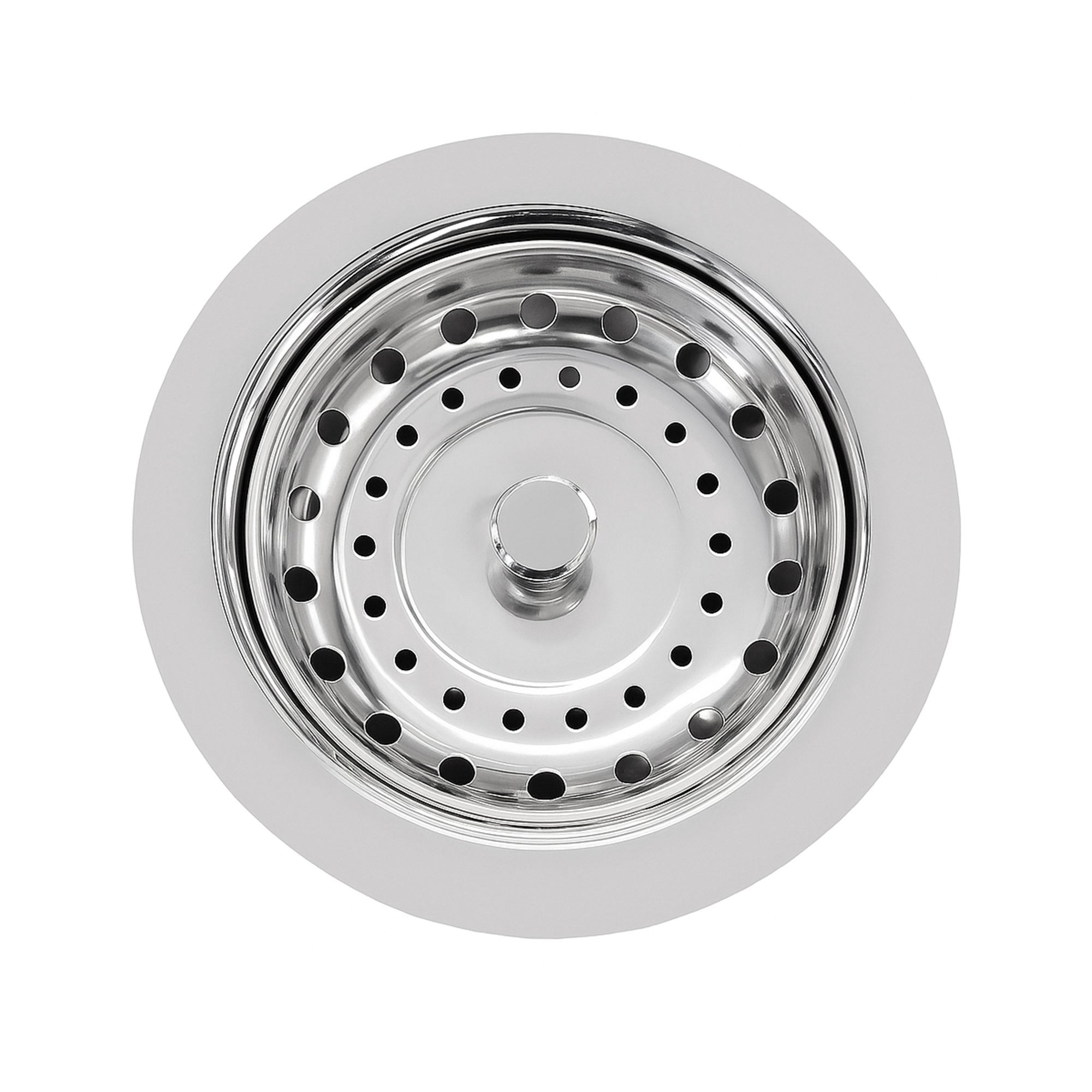 3-1/2" Solid Stainless Steel Basket strainer with polished finish and lift stopper