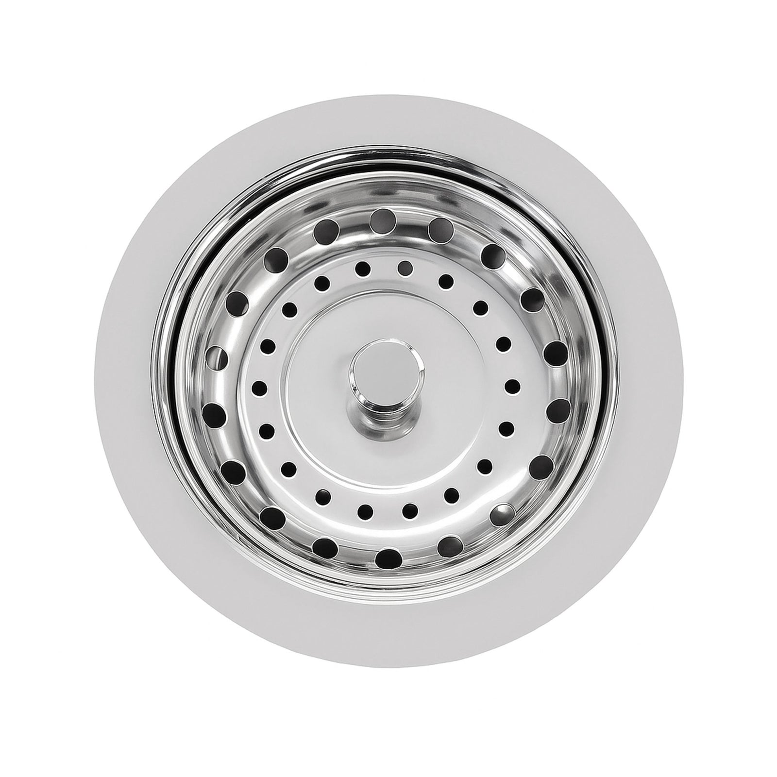 3-1/2" Solid Stainless Steel Basket strainer with polished finish and lift stopper