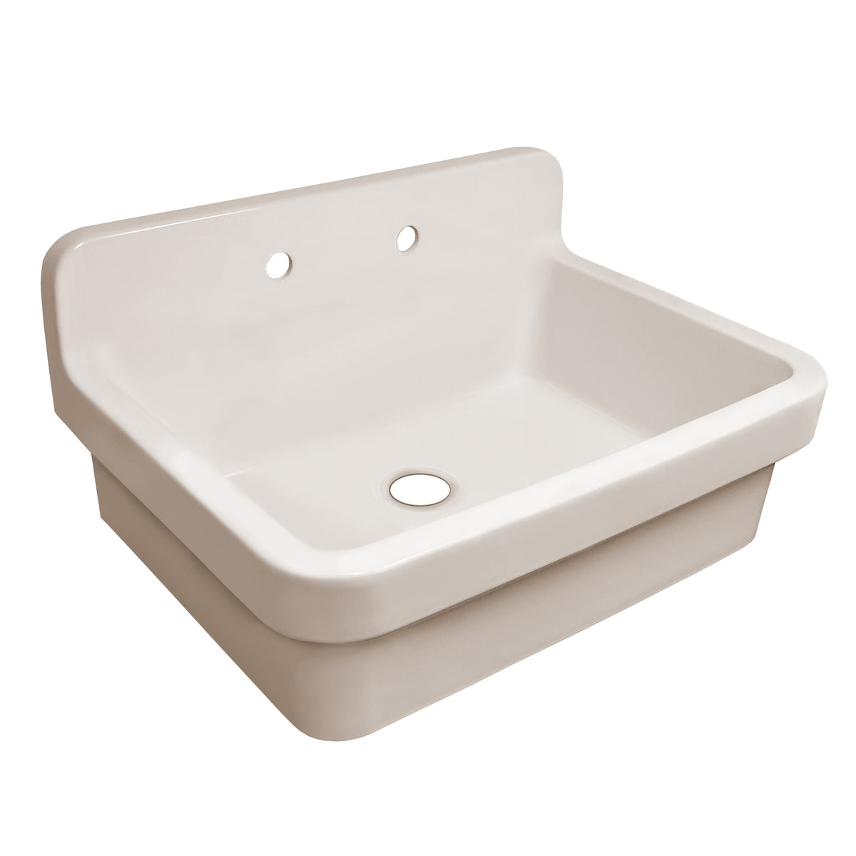 30&quot; single bowl fireclay kitchen/utility front apron sink with high backsplash and faucet drilling