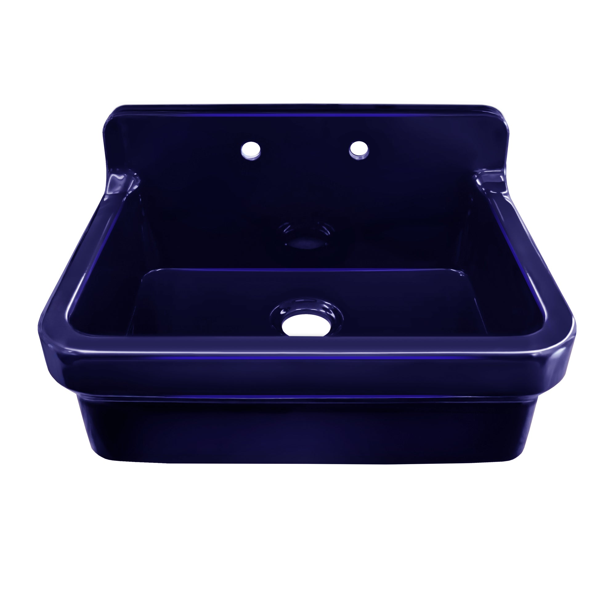 30" single bowl fireclay kitchen/utility front apron sink with high backsplash and faucet drilling