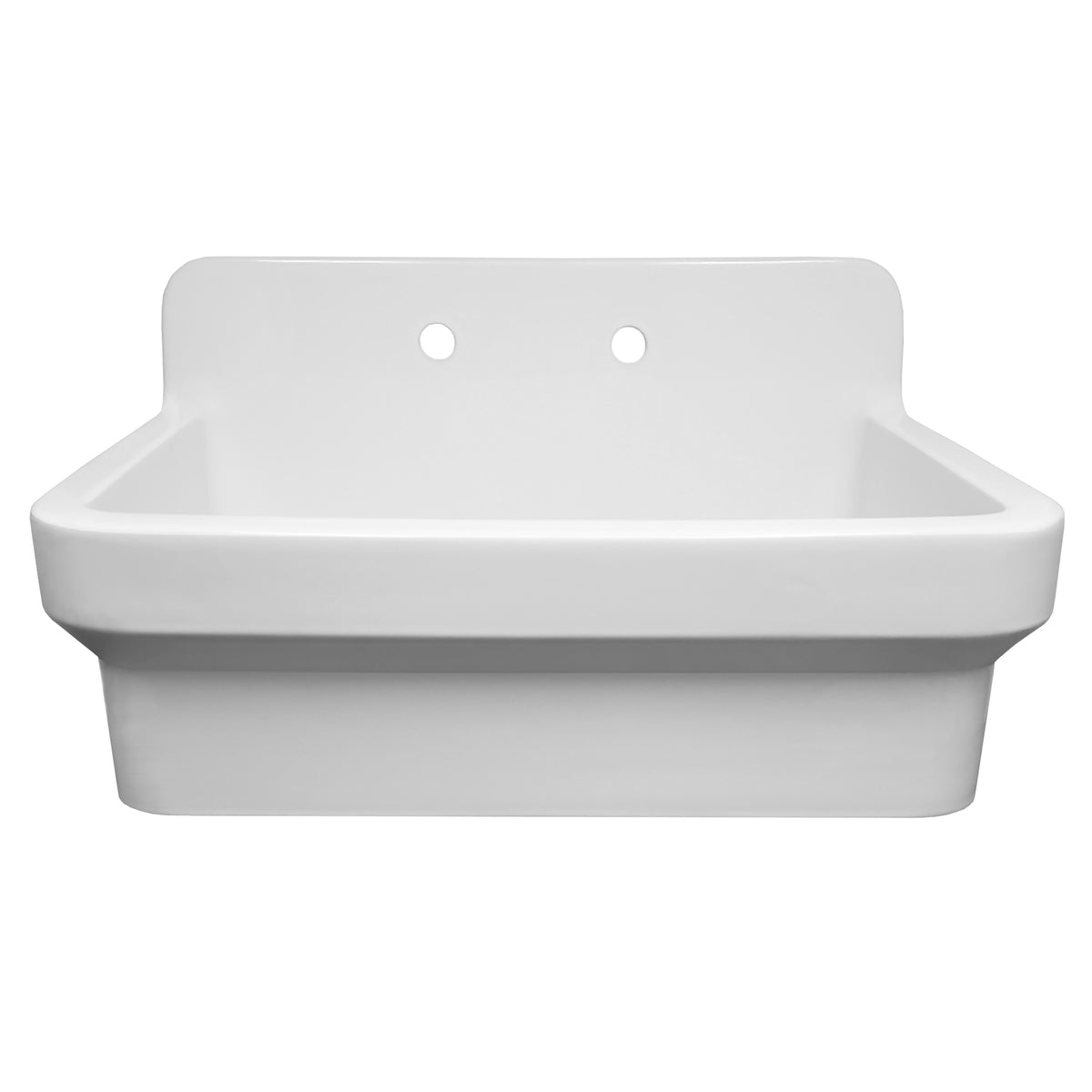 30&quot; single bowl fireclay kitchen/utility front apron sink with high backsplash and faucet drilling