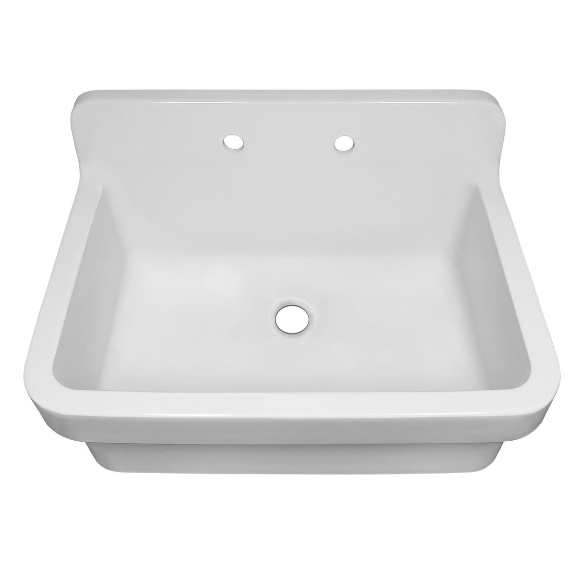 30&quot; single bowl fireclay kitchen/utility front apron sink with high backsplash and faucet drilling