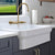 30" single bowl fireclay kitchen/utility front apron sink with high backsplash and faucet drilling