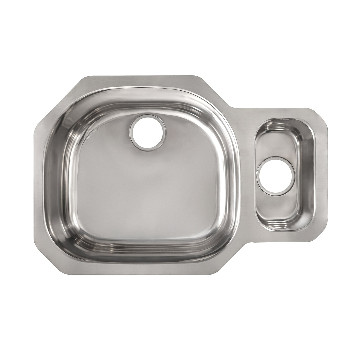 32&quot; Stainless Steel Double Bowl Undermount Sink with a Brushed Exterior and Polished Interior