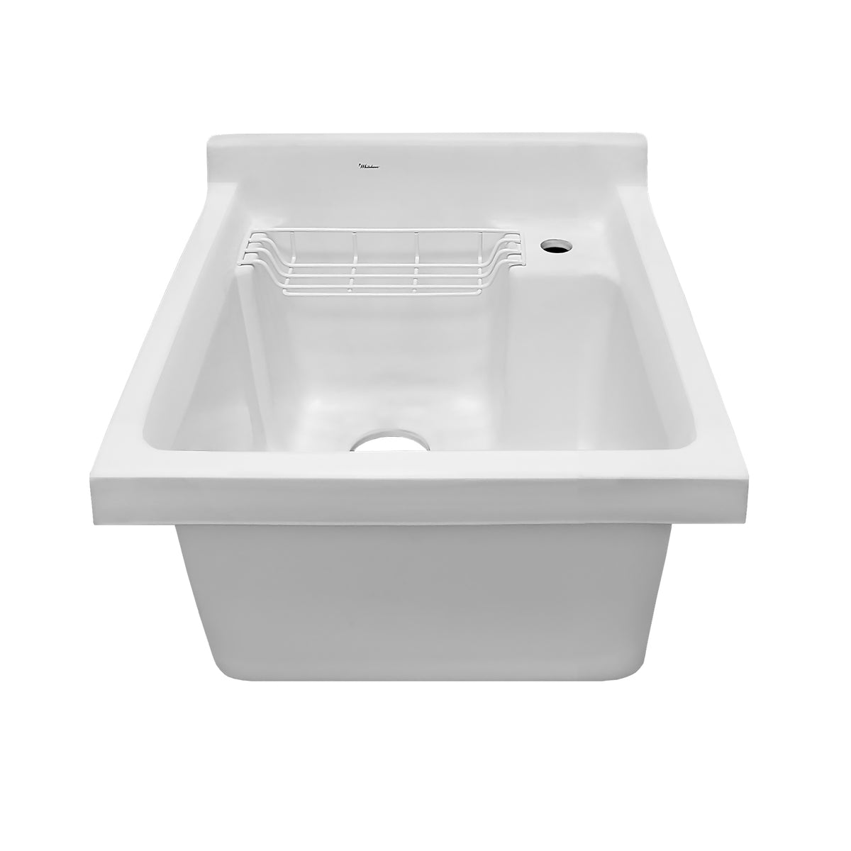 21&quot; Vitreous Single Bowl, Drop-in Sink with Wire Basket and Off Center Drain Location