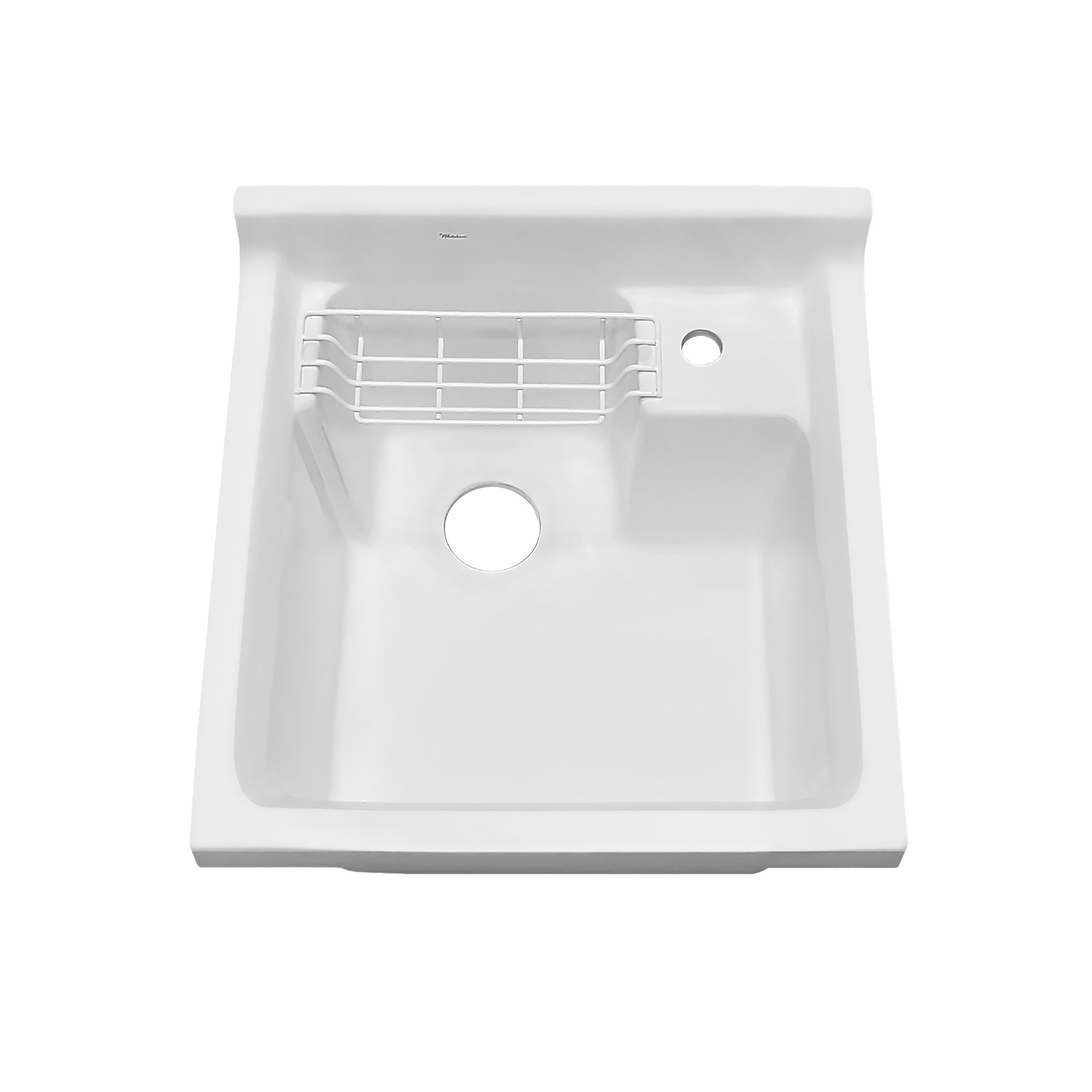 21" Vitreous Single Bowl, Drop-in Sink with Wire Basket and Off Center Drain Location