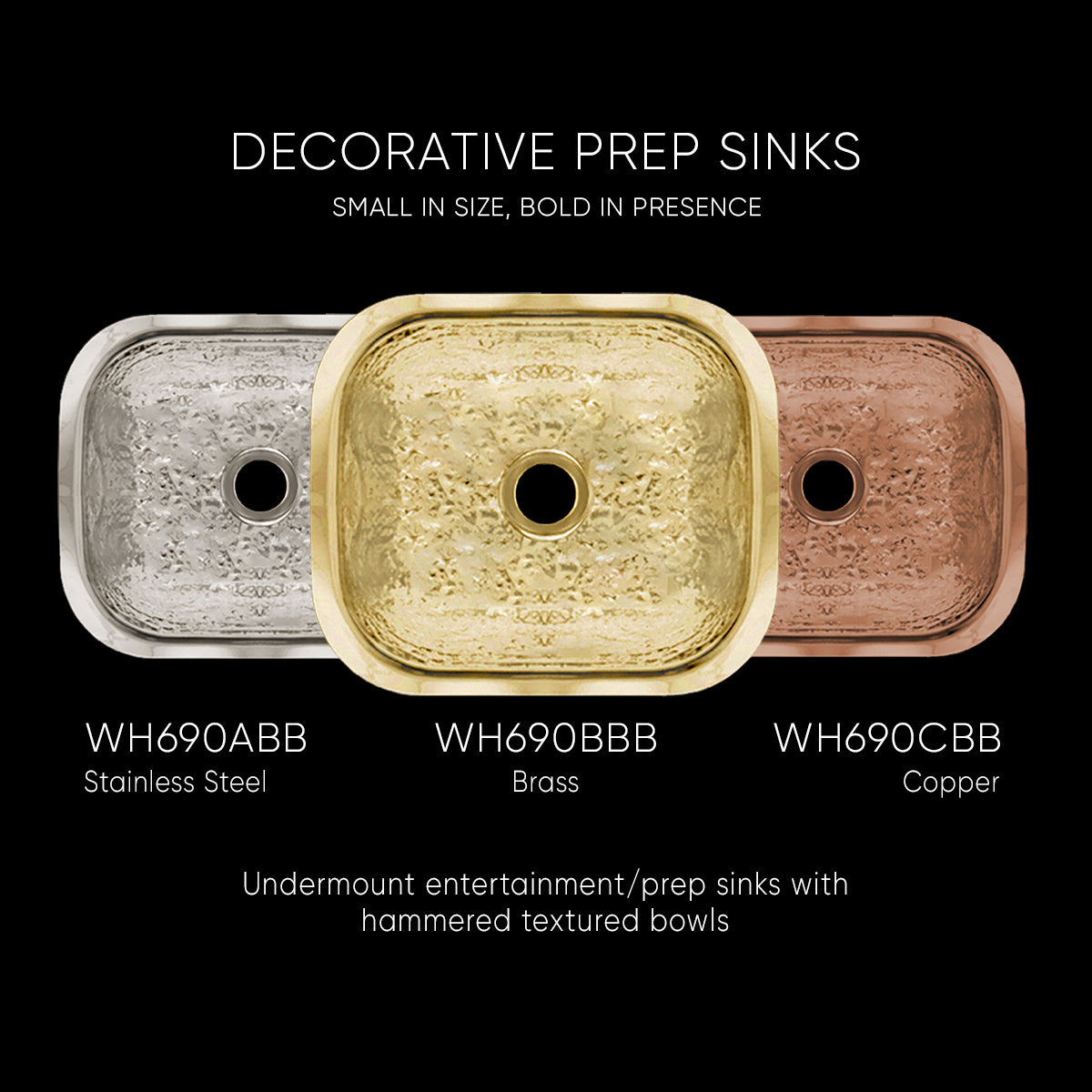 13&quot; Rectangular Undermount Entertainment/Prep Sink with a Hammered Texture Surface