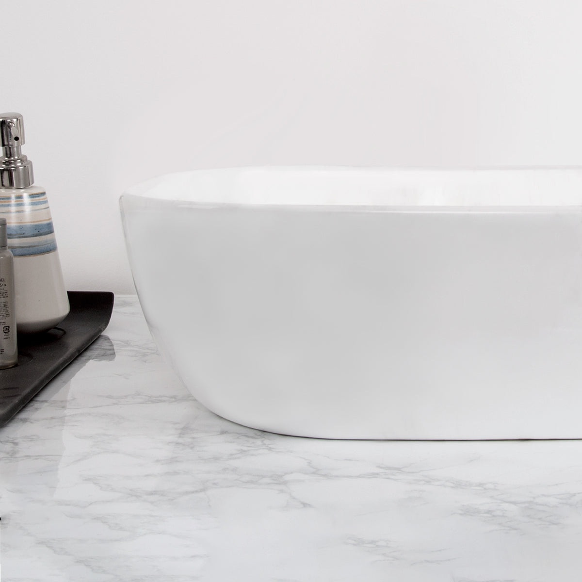 20&quot; White Rectangular Above Mount Basin with Center Drain Location