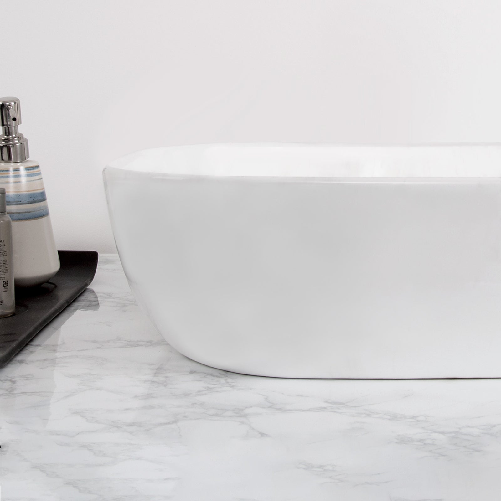 20" White Rectangular Above Mount Basin with Center Drain Location