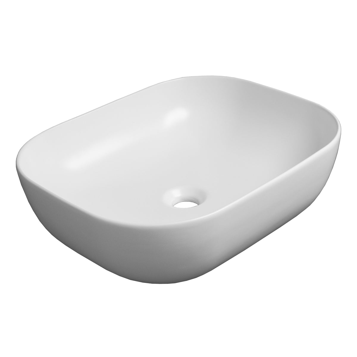 20&quot; White Rectangular Above Mount Basin with Center Drain Location