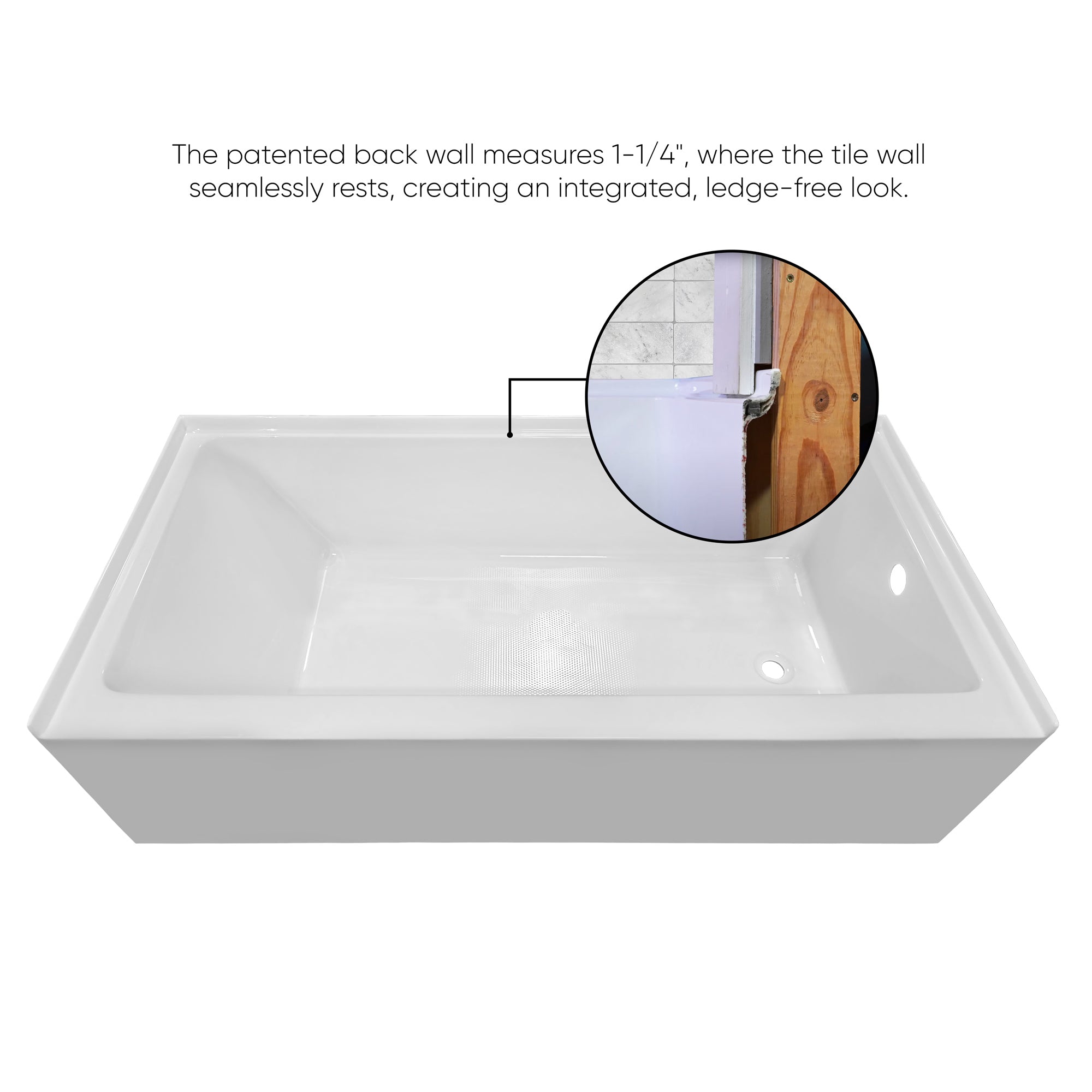 ALCOVE SOAKING BATHTUB WITH DRAIN HOLE OPTIONS - Whitehaus Collection