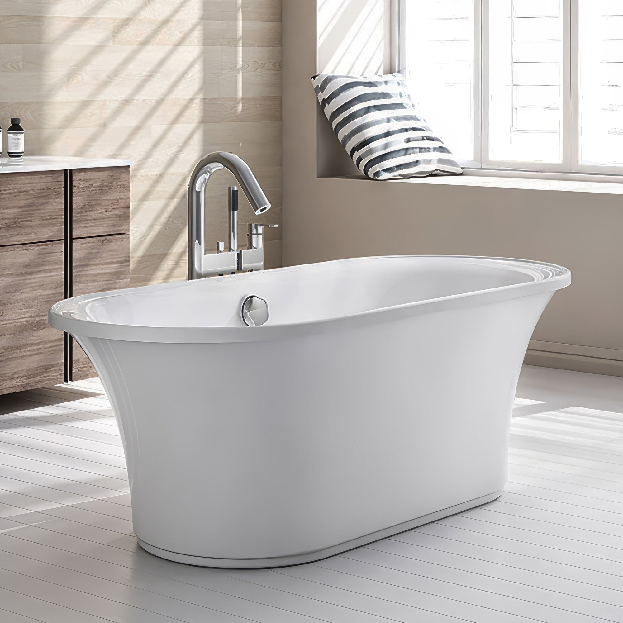 Oval Double Ended Freestanding Lucite Acrylic Bathtub