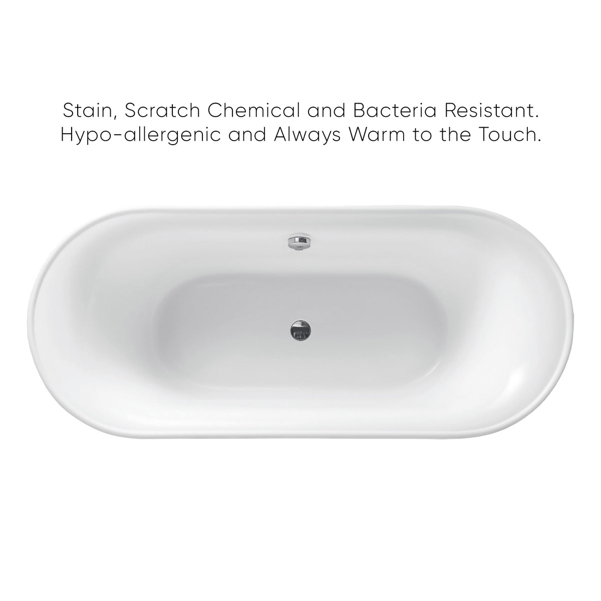 Oval Double Ended Freestanding Lucite Acrylic Bathtub