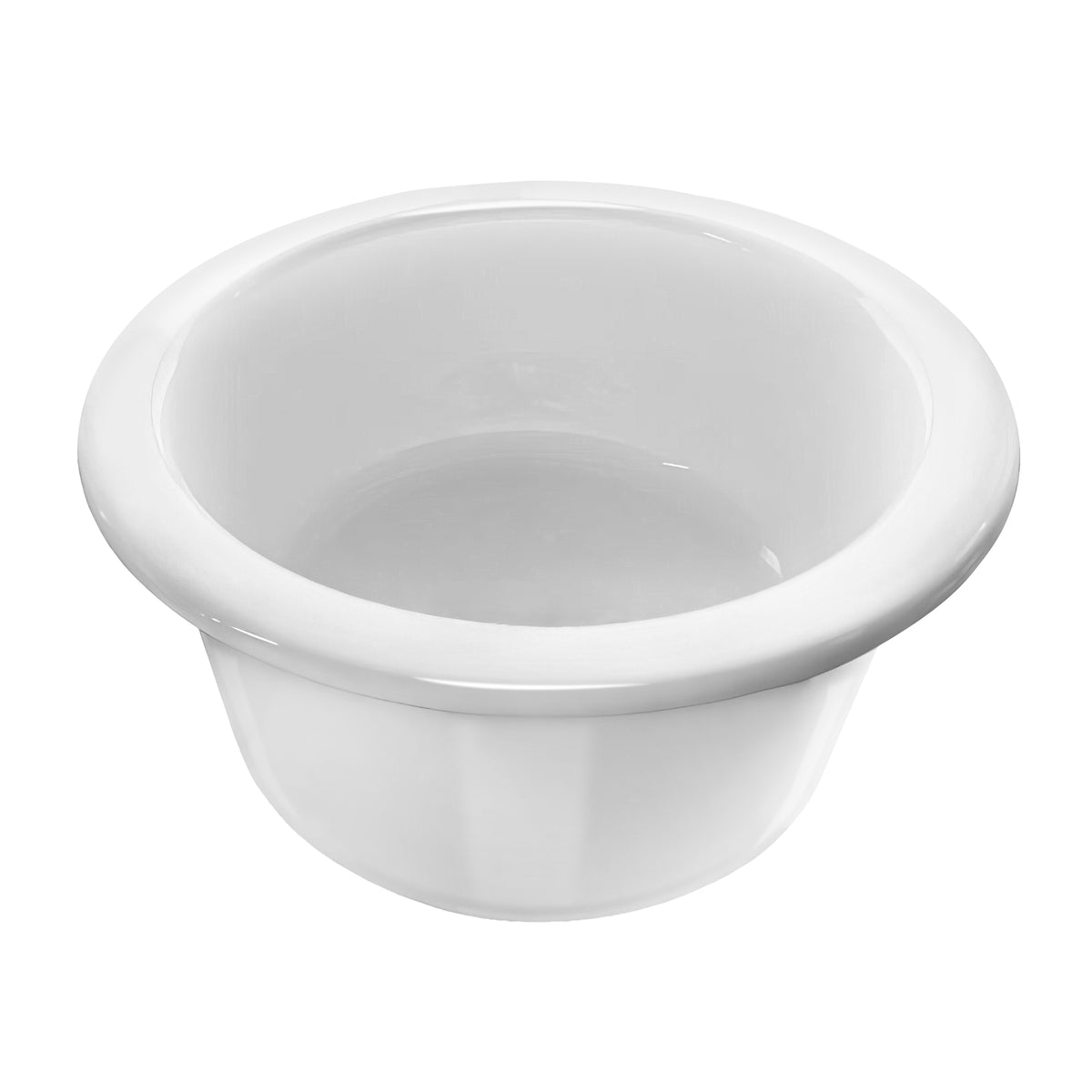 18" Circular Undermount/ Drop-In Fireclay Kitchen Sink with Rear Center Drain Location