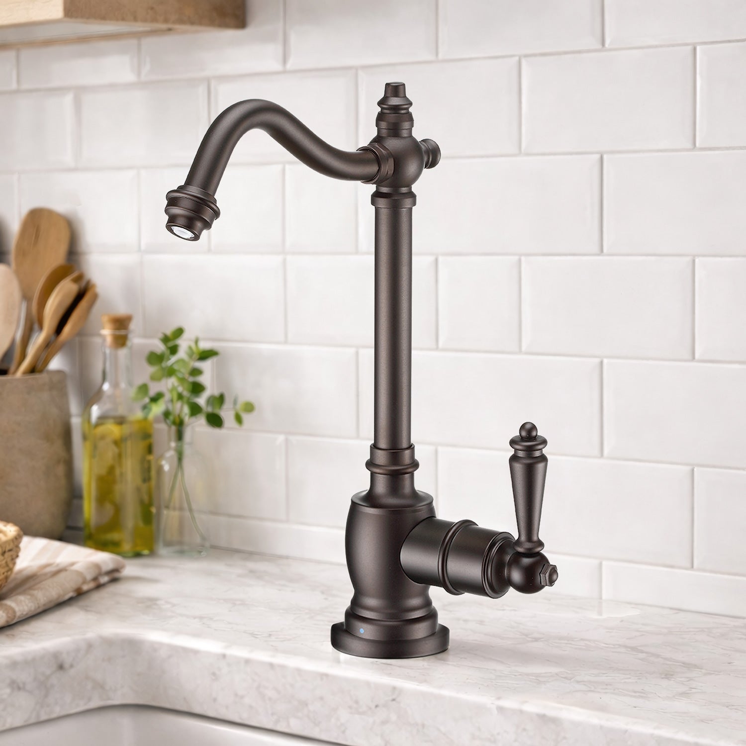 Point of Use Cold Water Drinking Faucet with Traditional Swivel Spout